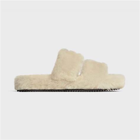 celine shearling slides|SHOES WOMEN .